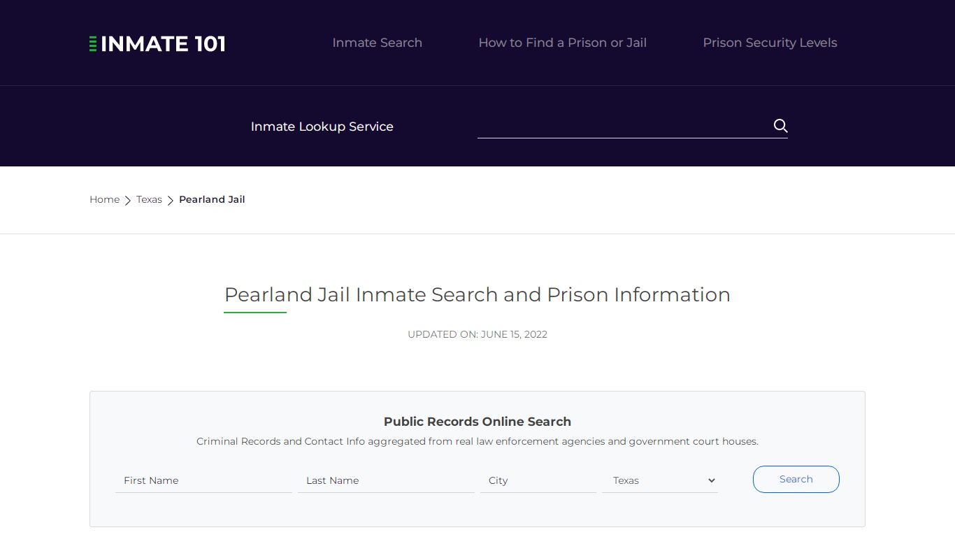 Pearland Jail Inmate Search, Visitation, Phone no ...